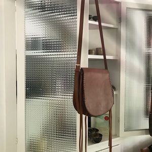 Brown (rust) vegan leather saddlebag NWT